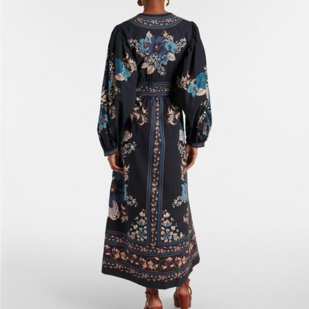 FARM Rio Black Maxi Dress with Teal and Pink Floral Print - Picture 2 of 9